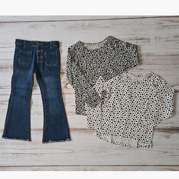 Girls Jeans and Printed Tee Bundle sz 6 - Picture 1 of 3